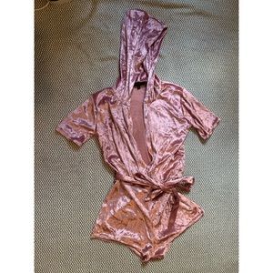 Boutique Velvet Shorts Romper